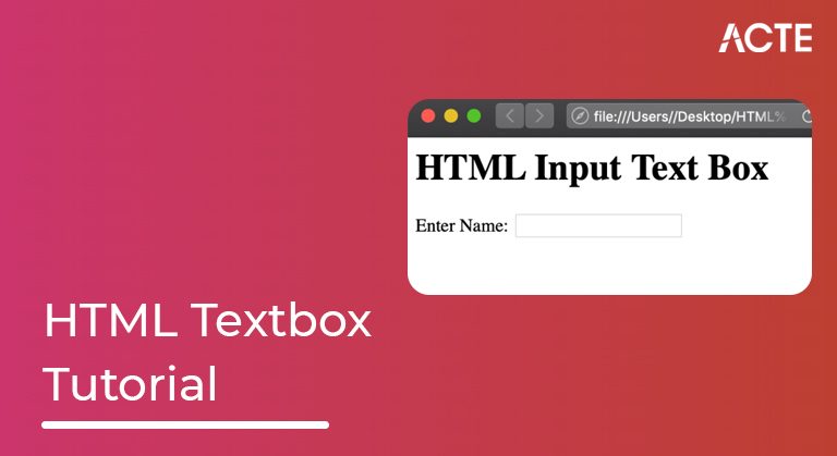 HTML Textbox Tutorial ACTE