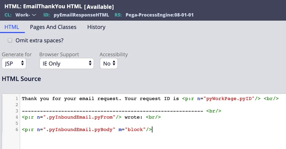 the confirmations accessible for designers in Pega