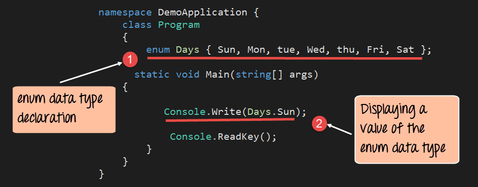 enum data type code