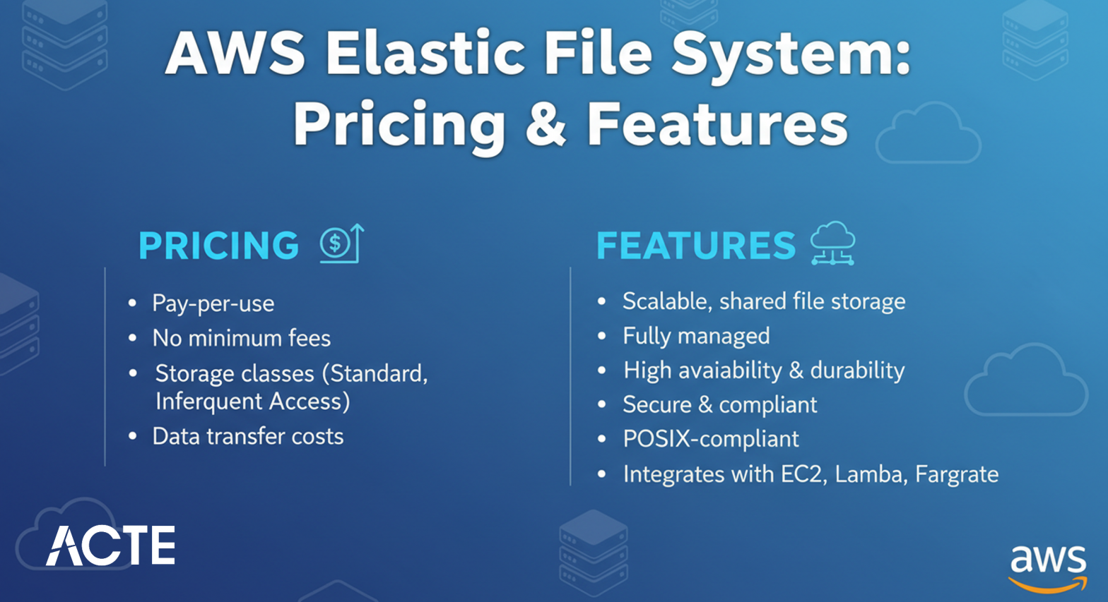 AWS Elastic File System Pricing & Features Article