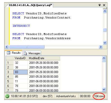 SQL INTERSECT